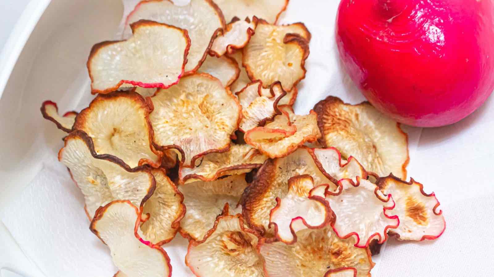Oven Baked Radish Chips. Photo credit: Best Clean Eating.