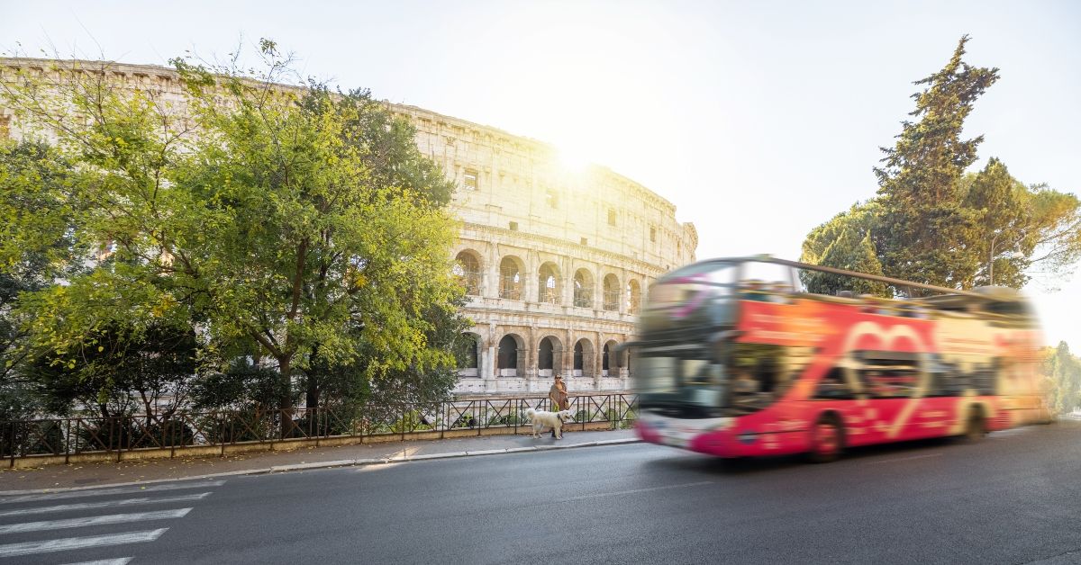 <p> I Love Rome’s hop-on, hop-off bus tour takes passengers on a hot pink bus to some of the ancient city’s most popular and stunning landmarks. </p> <p> The open-air bus stops at the Colosseum, the Spanish Steps, Vatican City, and more. And with buses running every 15 to 20 minutes, passengers can spend as long as they like at each stop.  </p> <p>  <a href="https://financebuzz.com/top-signs-of-financial-fitness?utm_source=msn&utm_medium=feed&synd_slide=13&synd_postid=13870&synd_backlink_title=5+signs+you%27re+doing+better+financially+than+the+average+American&synd_backlink_position=8&synd_slug=top-signs-of-financial-fitness-2">5 signs you're doing better financially than the average American</a>  </p>