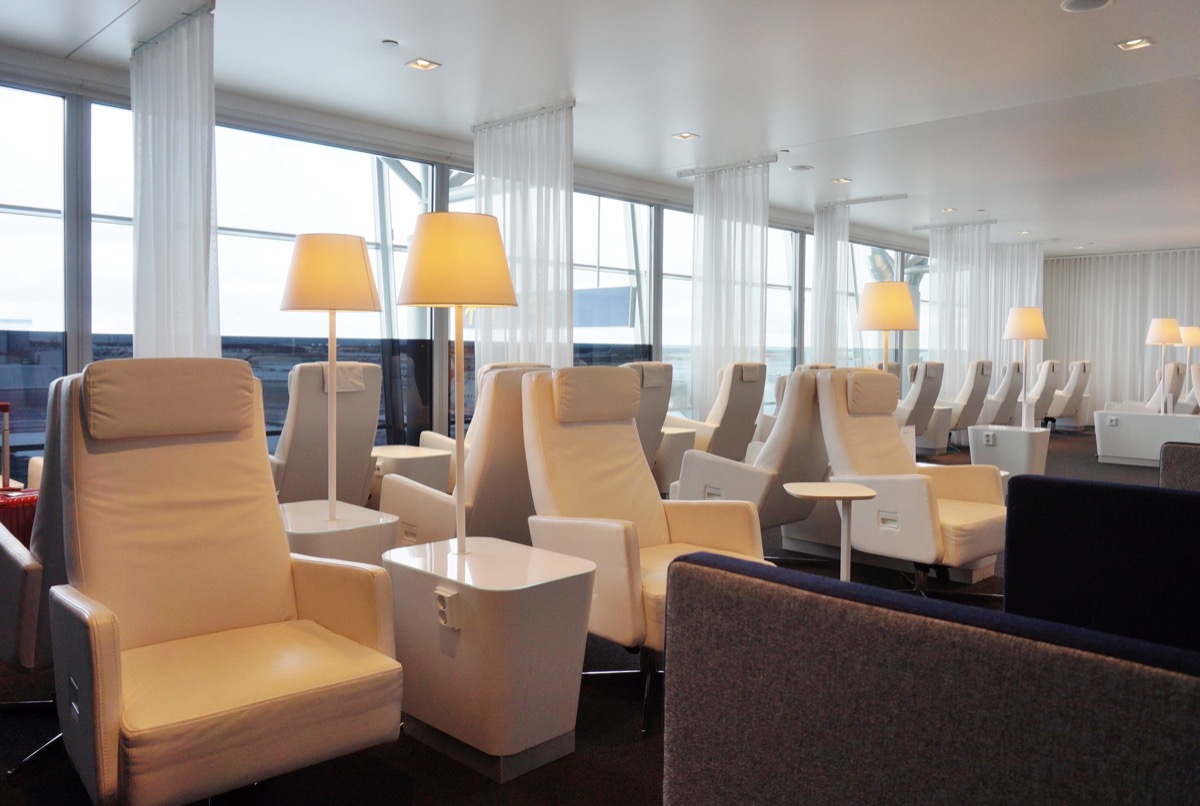 <p>If you were prepared to shell out money to use the airport lounge, a first-class ticket can often save you that expense.</p><p>"Access to the first-class lounge means free WiFi, food, and beverages, including cocktails. The dollars you save avoiding the exorbitant airline bar markup on drinks can be substantial," says Bucknam.<p><strong>RELATED: <a rel="noopener noreferrer external nofollow" href="https://bestlifeonline.com/american-airlines-first-class-news/">The Last U.S. Airline to Offer First Class Is Getting Rid of It</a>.</strong></p></p>