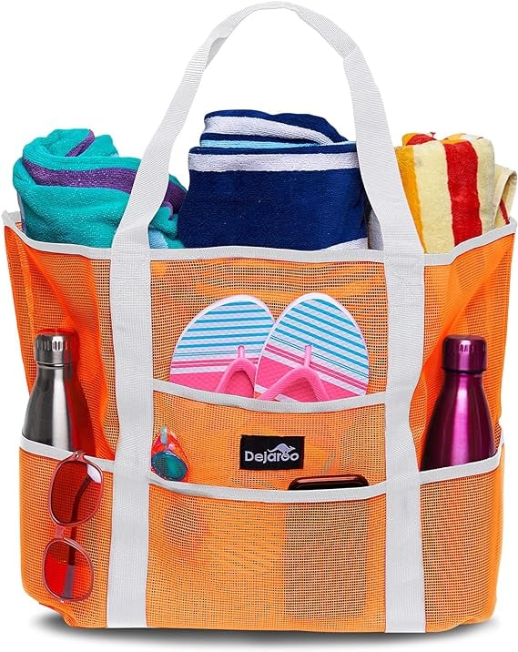 <p><a href="http://www.amazon.com/Dejaroo-Mesh-Beach-Bag-Lightweight/dp/B0929J6SSP/">BUY NOW</a></p><p>$14</p><p><a href="http://www.amazon.com/Dejaroo-Mesh-Beach-Bag-Lightweight/dp/B0929J6SSP/" class="ga-track"><strong>Dejaroo Lightweight Tote Bag</strong></a> ($14)</p> <p>There's no reason to spend an extravagant amount of money on a travel bag that will carry your essentials, and this lightweight tote bag proves that. </p> <p>Designed to carry all your must-haves for a beach trip, there's no reason it can't also be used every day. With eight oversized pockets there's loads of room, plus it's machine washable and made to last. <strong>What reviewers say</strong>: "Replaced my current trendy brand bag for this and have no regrets. This held 4 big beach towels, sunscreen, beach toys and extra diapers. This bag took some major abuse this past summer and is still going strong. I highly recommend!" </p>
