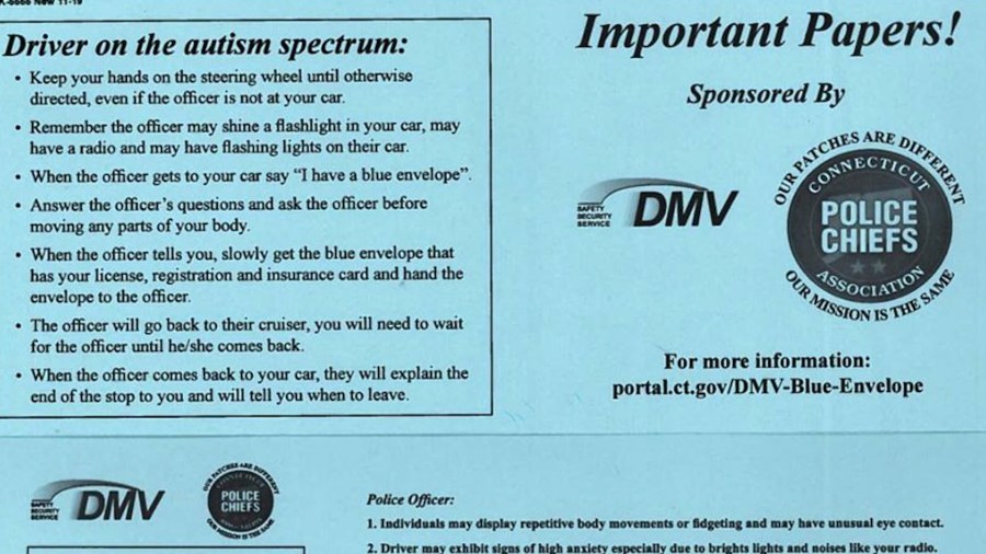 Blue Envelope Program Offered To Massachusetts Drivers With Autism