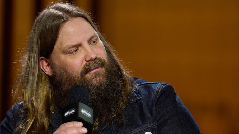 Chris Stapleton speaks during a press conference ahead of Super Bowl LVII at the Phoenix Convention Center on February 9, 2023 in Phoenix, Arizona. Cooper Neill/Getty Images