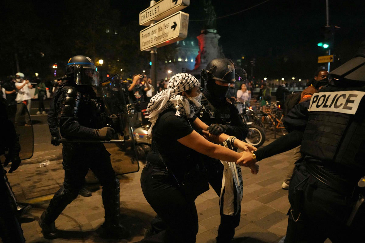 French Riot Police Use Tear Gas And Water Cannon To Break Up Pro Palestinian Demo After Ban 