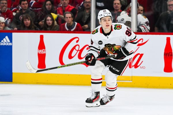 Blackhawks' Bedard Leaves Early Vs. Devils After Hard Hit