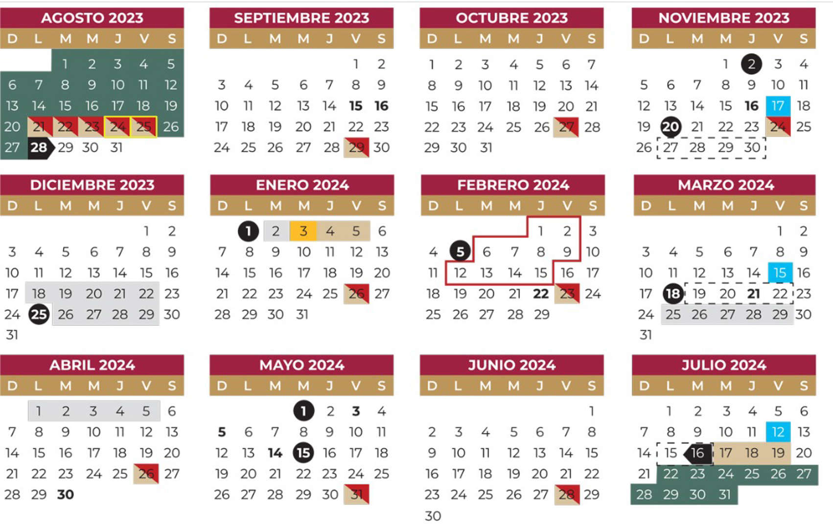 Estos días están marcados oficialmente en el calendario de la SEP (Unsplash)