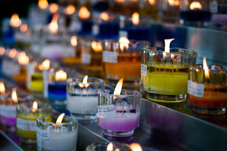 religious candles on an altar