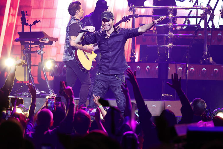 Enrique Iglesias, here at Capital One Arena in Washington, DC last week, was in Boston Saturday for the Trilogy Tour with Ricky Martin and Pitbull.