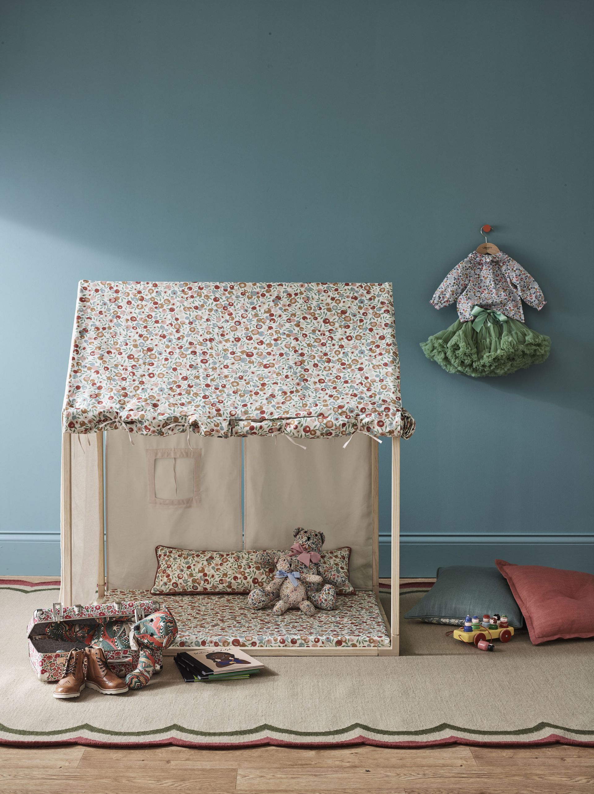 <p>                     ‘Classic Liberty ditsy florals – Poppy Meadowfield and Wiltshire Blossom are a great versatile pattern for children’s rooms,' says Genevieve Bennett, head of design/interiors at Liberty Fabrics. 'They have been colored with four-five colors in perfect balance for both wallpaper and fabrics – allowing them to be coordinated with solid paint and fabric colors to create different contemporary looks. They work beautifully in a children’s room as they are small in scale, multi-colored yet balanced and of-course timeless.'                   </p>