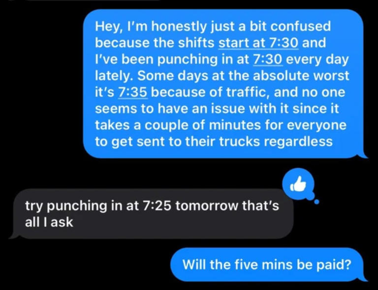 Δίχασε το διαδίκτυο: Η απάντηση υπαλλήλου στο αφεντικό του όταν του ζήτησε να πάει στη δουλειά 5 λεπτά πριν από τη βάρδια του