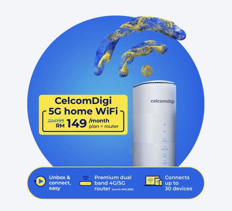 CelcomDigi now offers 5G Home WiFi with “unlimited” 5G data for RM99/month without contract