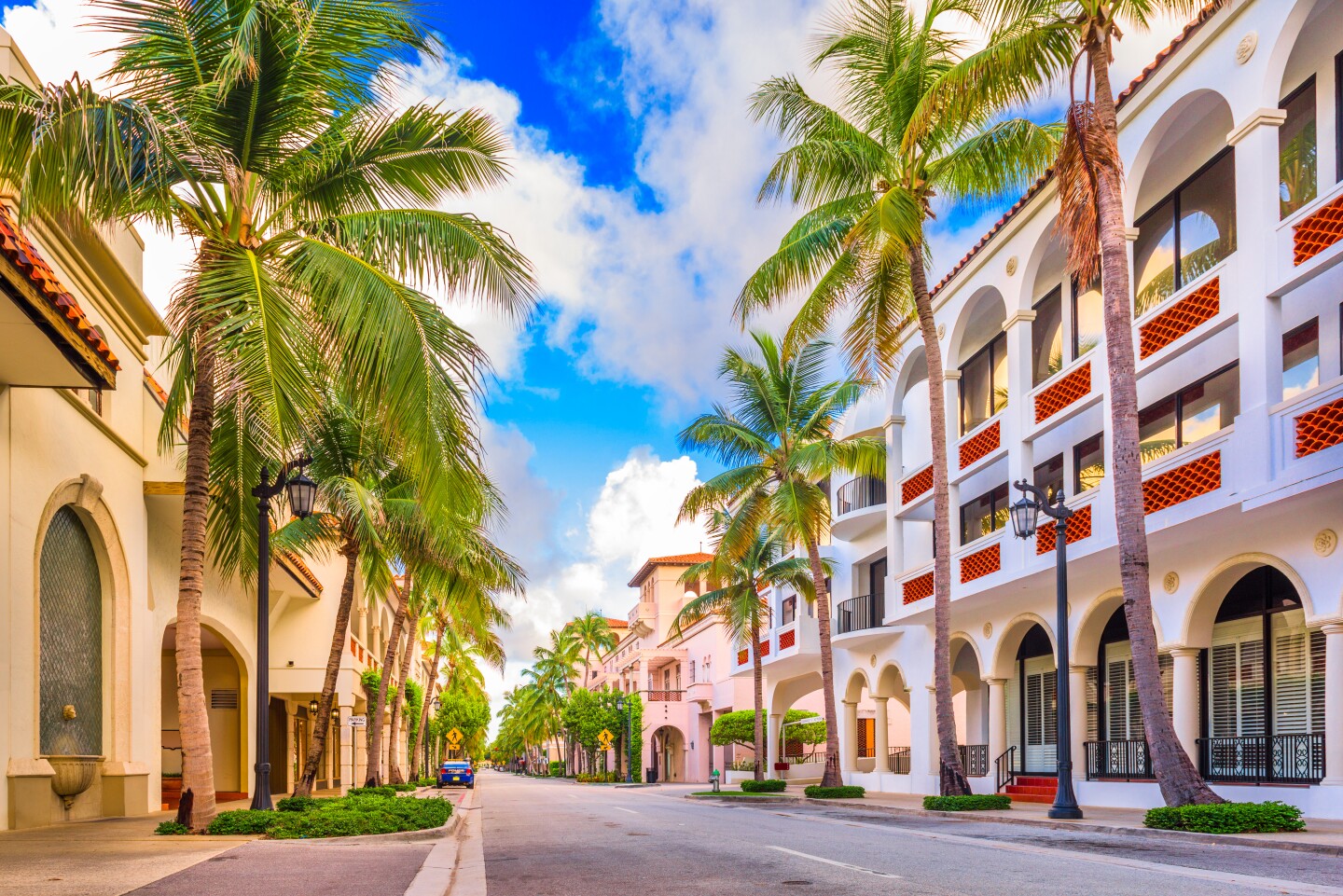 <h2>4. Palm Beach</h2> <ul>   <li><b>Location:</b> Southeastern Florida</li>   <li><b>Come for: </b>beautiful architecture and celebrity spotting</li>  </ul> <p>Movie stars, finance tycoons, and even royalty have graced the barrier island located on the southeastern side of the state. Chocked full of Mediterranean revival and Venetian-inspired architecture, Palm Beach captures a Gilded Age feel in historic landmarks like the<a class="Link" href="https://www.flaglermuseum.us/" rel="noopener"> Flagler Museum</a>.</p> <p>For innovative programming and community engagement opportunities like opera workshops open to the public, visit the <a class="Link" href="https://fourarts.org/" rel="noopener">Society of the Four Arts</a> along the Intracoastal Waterway. Its 10-acre campus includes performance hall, art gallery, education center, libraries, and sculpture gardens.</p> <h3>Where to stay</h3> <ul>   <li><b>Book now: </b><a class="Link" href="https://thecolonypalmbeach.com/" rel="noopener">The Colony</a></li>  </ul> <p>This <a class="Link" href="https://thecolonypalmbeach.com/" rel="noopener">pink-hued charmer</a> has offered chic accommodations for guests like Judy Garland and John Lennon since 1947. Only feet from the sand, the vintage Floridian decor coupled with amenities like beach cruisers, beach butlers, golf, tennis, boating, babysitting services, and pet services make this a getaway the place to be seen.</p>