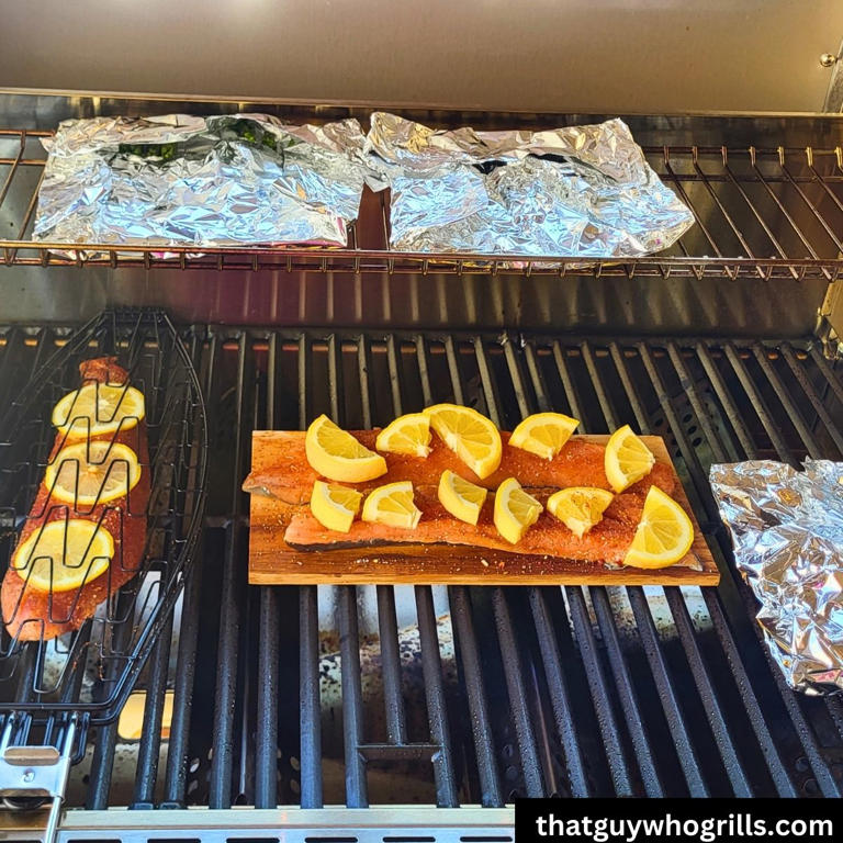 Grilled Salmon On A Cedar Plank