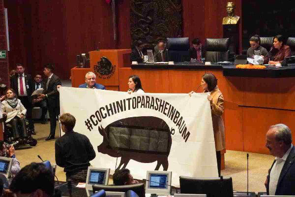 Protestas de la oposición en el Senado. Foto: Cuartoscuro