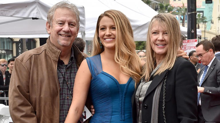 Blake Lively posing with her parents