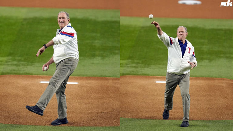 MLB fans aim jibe at former president George W Bush's first pitch at Game 1 of the World series: 