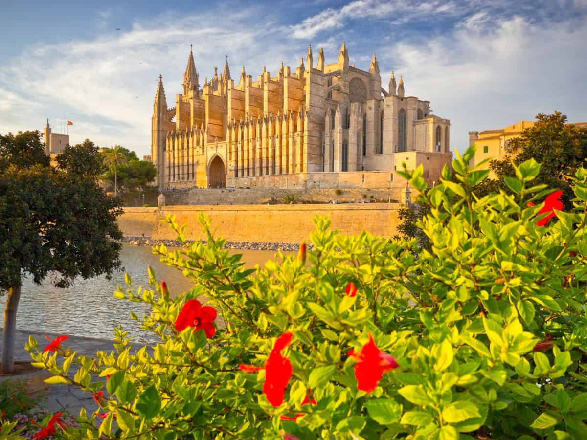 The Cathedral of Santa Maria of Palma, a stunning Gothic edifice overlooking the bay of Palma, Mallorca.