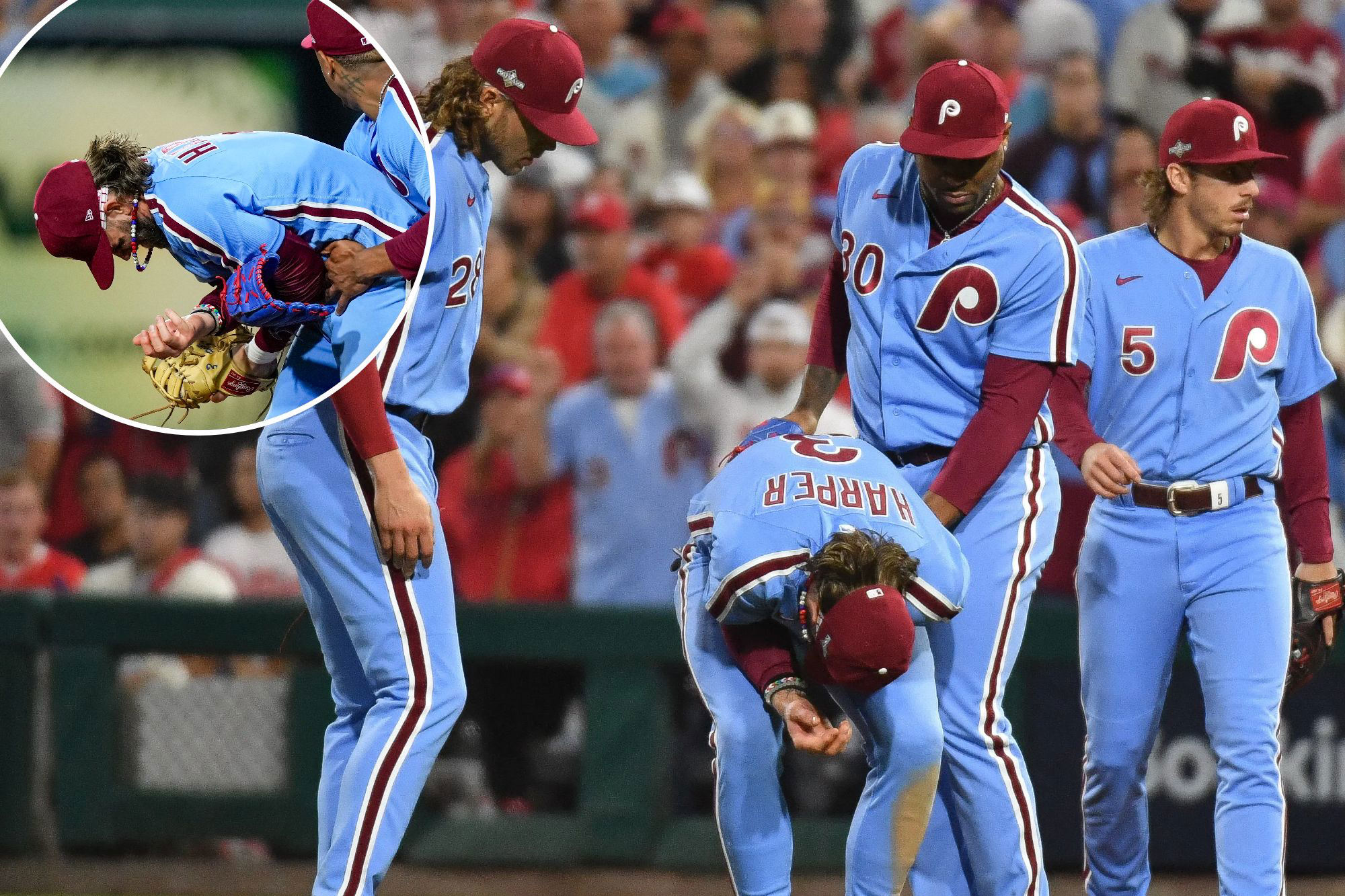 Phillies' NLDS celebration came with a huge Bryce Harper scare