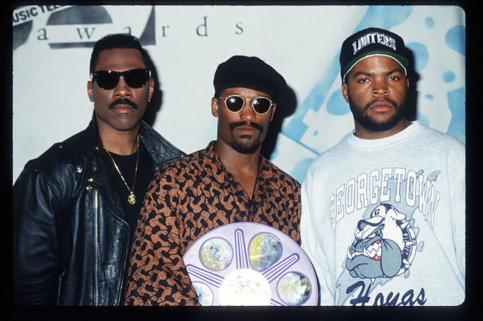 126337 18: Eddie Murphy, John Singleton, and Ice Cube attend the first annual MTV Movie Awards June 6, 1992 in Los Angeles, CA. The show combined performances with award presentations and included unconventional categories such as 