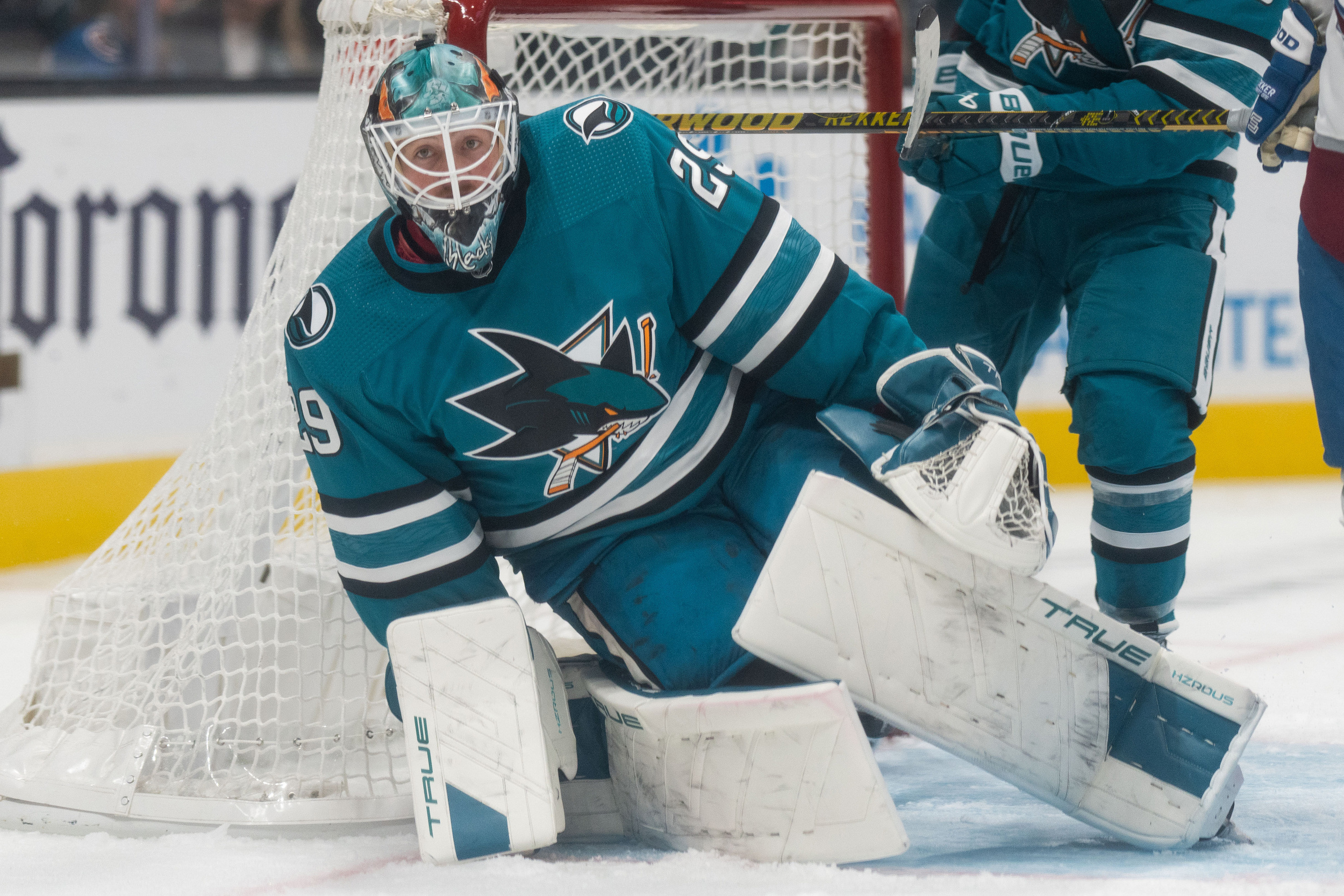 Blackwood Strong in Net Late as Devils Top Sharks 2-1 for Third