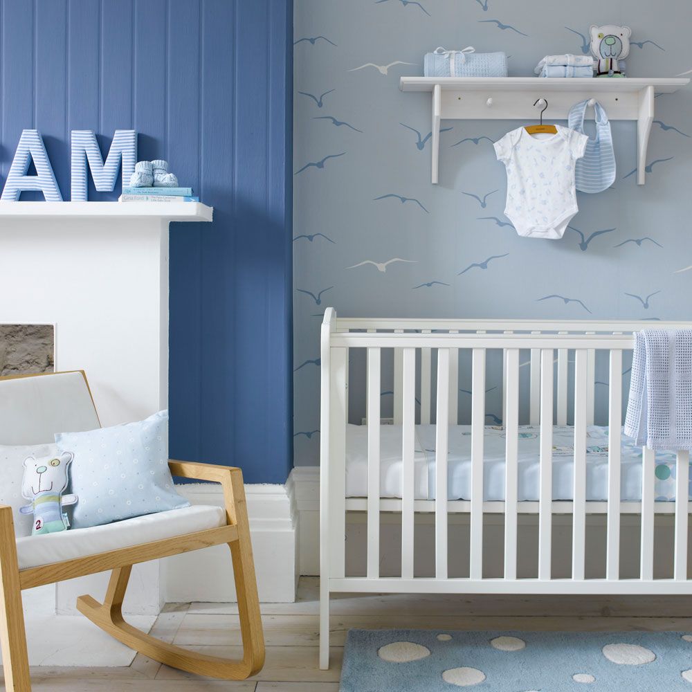 <p>                     Don't shy away from using blue for your little boy's room if you love the colour. Mix different shades of blue to add depth to the tonal look. Use a punchier shade for a feature wall, adding lighter tones throughout – adding a patterned wallpaper to have fun with the colour. Stick to punch white furniture choices to make the blue stand out.                   </p>