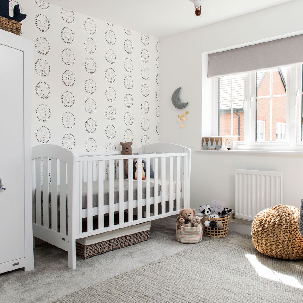<p>                     A neutral colour scheme will always be a winning choice, for boys or girls, because it won't date quickly. This colour combo is super easy to live with and easy to add accents of colour to, if and when the mood takes you.                   </p>                                      <p>                     A white and grey nursery is best executed with white walls and furniture choices to act as the more dominate colour, with grey being picked up through the carpet and soft furnishings.                   </p>