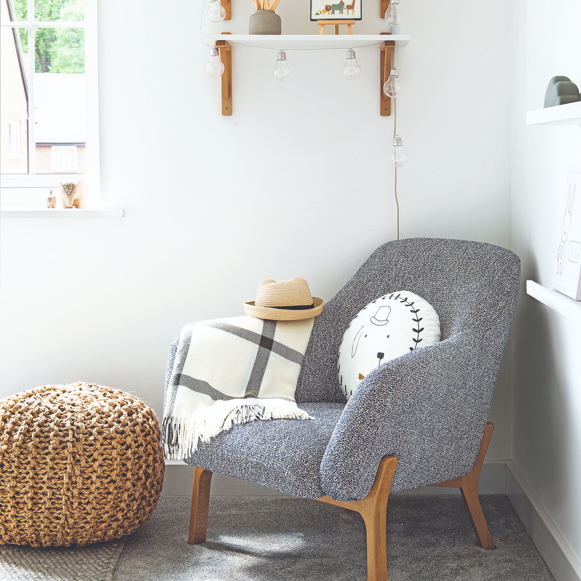 <p>                     Stick to a minimal colour palette to make a subtle yet stylish statement, using it well to make the most of the space. Here a monochrome colour scheme is jazzed up by the introduction of a light grey and textural neutrals.                   </p>                                      <p>                     Because the look is muted and simple it doesn't feel too far removed from a monochrome palette, but the grey goes a long way to make it feel less stark than brilliant white – perfect to soften the look for a baby's room.                   </p>                                      <p>                     Texture is key to making a monochrome room feel cosy so look for materials such as jute and boucle to add an extra dimension to the space.                   </p>