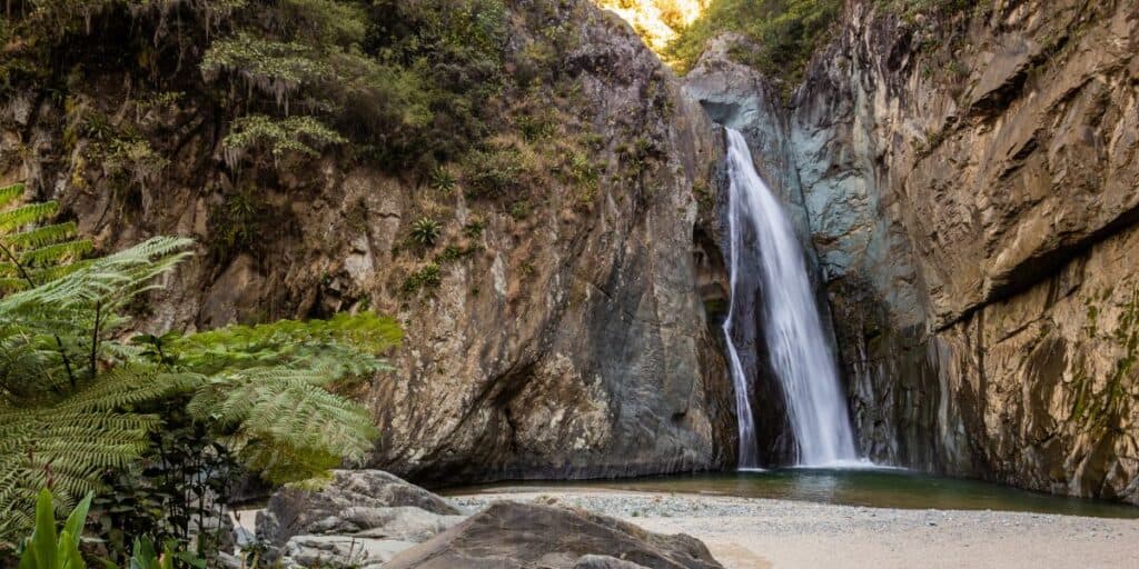 <p>If you want to visit one of the country’s most beautiful locations, visit the 27 Waterfalls of Damajagua. </p><p>The best way to reach this attraction is <a href="https://viator.tp.st/37U4LD2h" rel="noreferrer noopener nofollow sponsored">through a guided tour</a>. Doing so lets you jump into the water and experience the waterfall from a unique viewpoint.</p>