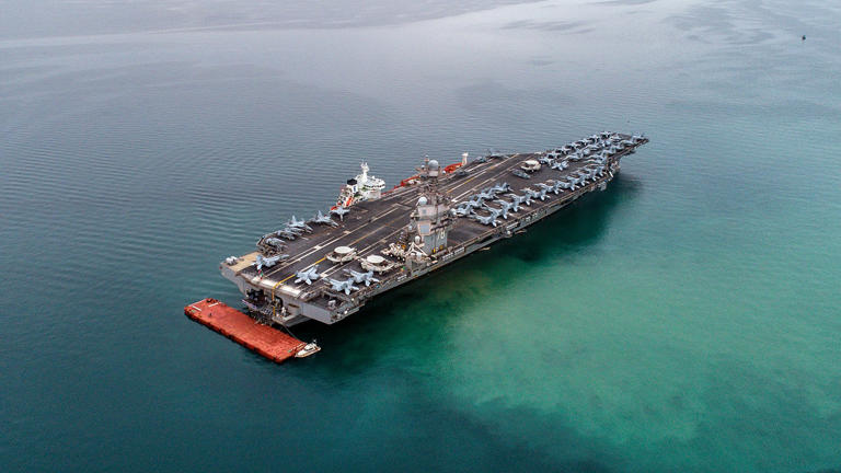 USS Gerald R. Ford aircraft carrier heads home after standing guard ...