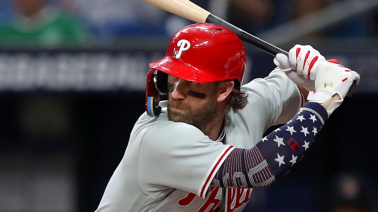 phillies' bryce harper accepts move to first base, eyes longer deal