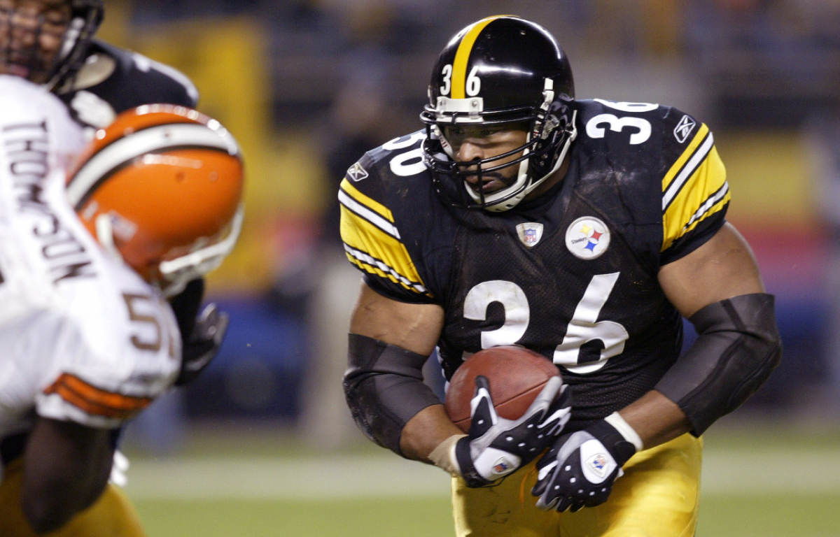 <p>Stats: 13,664 Rushing Yards, 91 Rushing Touchdowns, 200 Receptions<br>Accolades: Steelers All-Time Team, 2001 NFL Man of the Year, 6-Time Pro-Bowl<br>Championships: 1</p> <p>The man known as “the bus” was a force to be reckoned with. Jerome Bettis played his whole career for the Steelers and used his size to his advantage, but he wasn’t just a big man he was also athletic as he ranks eighth all-time in yards and fifth all-time in rushing attempts. Bettis is one of the most popular Steelers of all-time.</p>