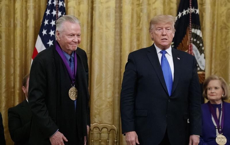 <p><i>Midnight Cowboy</i> and <i>National Treasure</i> star Jon Voight has been stumping for Donald Trump since he was the Republican nominee in 2016, telling Breitbart, "he's an answer to our problems."</p><p>In 2023, <a href="https://www.newsmax.com/newsfront/jon-voight-donald-trump-indictment/2023/04/03/id/1114914/"><b>Voight spoke with cable outlet Newsmax</b></a> about the former POTUS, stating:</p><blockquote>[Trump] will build this land back to her beauty where she will stand proud and she will hold the torch up for freedom — freedom of the people, ... the American Dream.</blockquote>