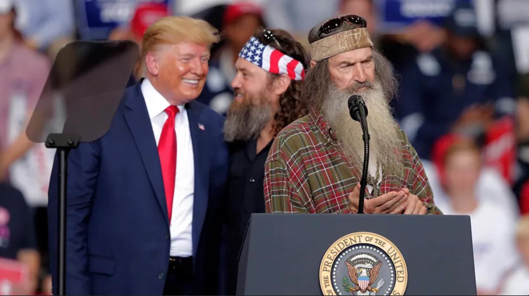 <p><i>Duck Dynasty</i> patriarch Phil Robertson has come forward in his 2022 book, <i>Un-Cancelled</i>, with a somewhat supportive statement on former president Trump. <a href="https://www.washingtonexaminer.com/opinion/washington-secrets/duck-commander-ready-for-trump-2-0"><b>He writes</b></a>:</p><blockquote>You won’t find me invading the United States Capitol when my candidate loses an election. No, my only goal is to destroy bad ideas that stand opposed to the knowledge of God with the gospel of truth. As far as [Trump's] policies goes, he’s pro-life, pro-gun, pro-God. I shared Jesus with him multiple times, and he listened.</blockquote>