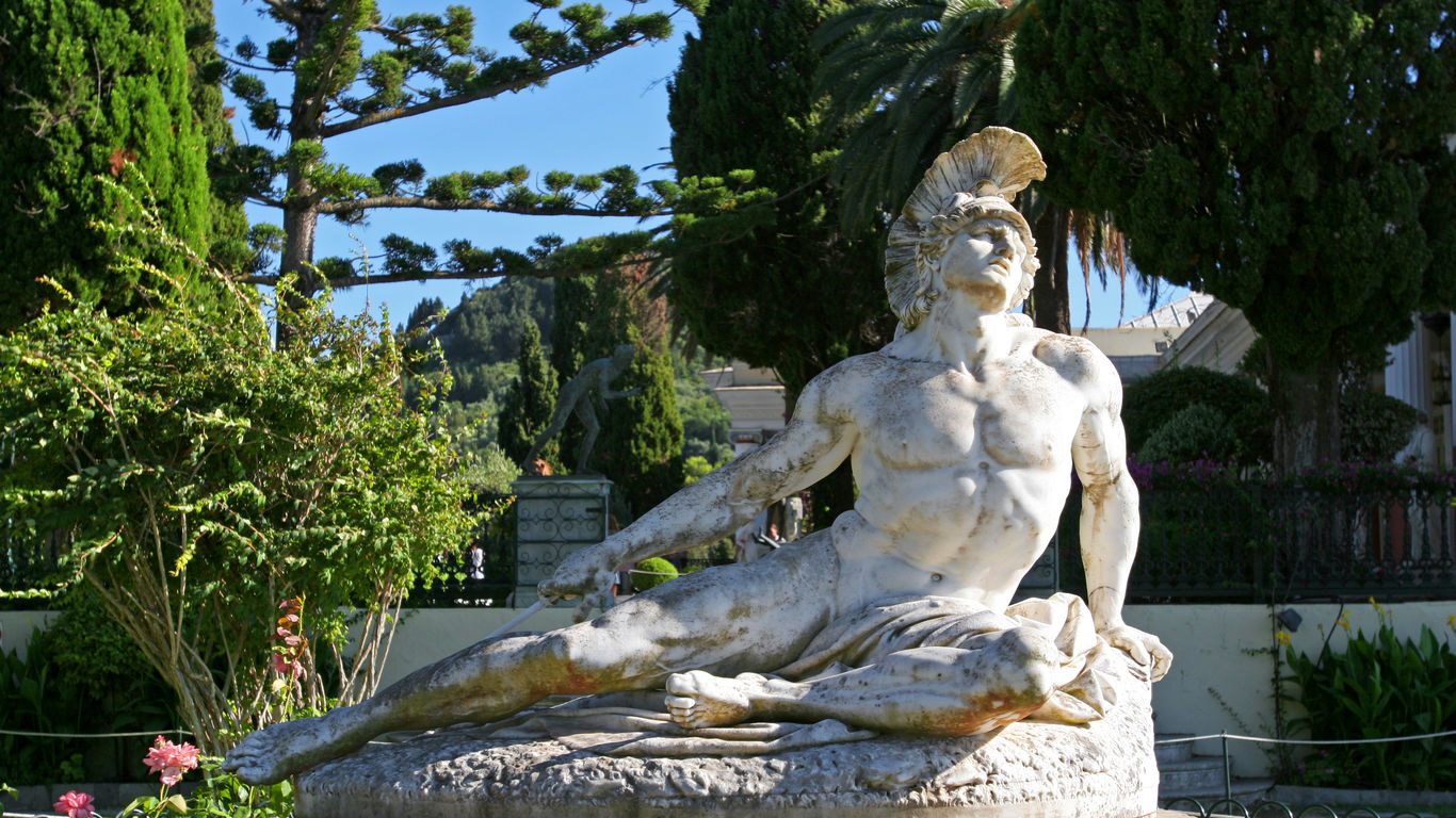 The Achilleion Palace is one of the most famous royal mansions in Europe and one of Corfu's most important architectural landmarks. It is home to lush gardens and interiors adorned by frescoes painted by important artists.