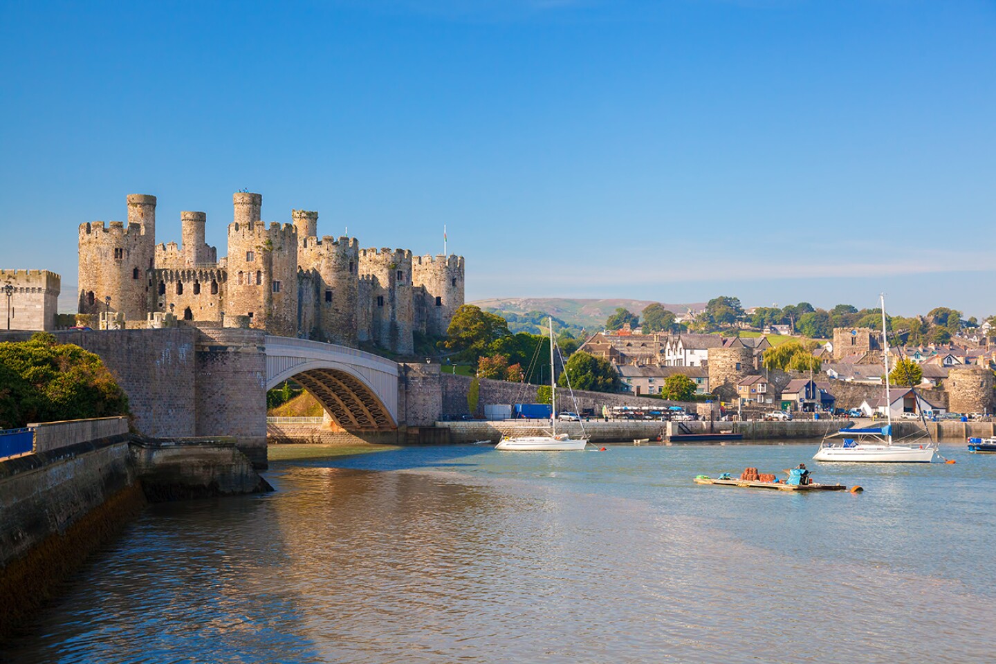 <h2>10. Conwy Castle</h2> <p><i>Conwy, Wales</i></p> <p>Gazing at this vast, imposing stone fortress—one of four Welsh strongholds that Edward I of England constructed during his conquest of Wales—it’s hard to believe that it was built in just four years, between 1283 and 1287. With eight massive round towers, <a class="Link" href="https://cadw.gov.wales/visit/places-to-visit/conwy-castle" rel="noopener">Conwy Castle</a> sits on a promontory above the walled town of Conwy in North Wales, strategically overlooking two rivers and the harbor. Much of the interior is roofless, but the medieval royal apartments, which include the king’s chamber and a small chapel, are well-preserved. No tours are offered, but signage posted throughout provides historical information. Clamber around the battlements and climb the spiral staircases to the top of the towers for impressive views of the surrounding mountains of Snowdonia.</p> <h3>How to visit Conwy Castle</h3> <p>The castle can be reached along the 870-mile-long Wales Coast Path walking trail; for the less intrepid, the closest major city is Liverpool, less than two hours by train or car. The castle is about a half-mile from the Conwy train station or there is on-site parking. </p>