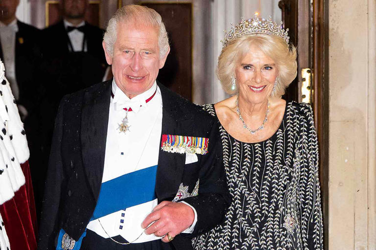 Samir Hussein/WireImage King Charles and Queen Camilla attend a reception at Mansion House in London on May 18, 2023.
