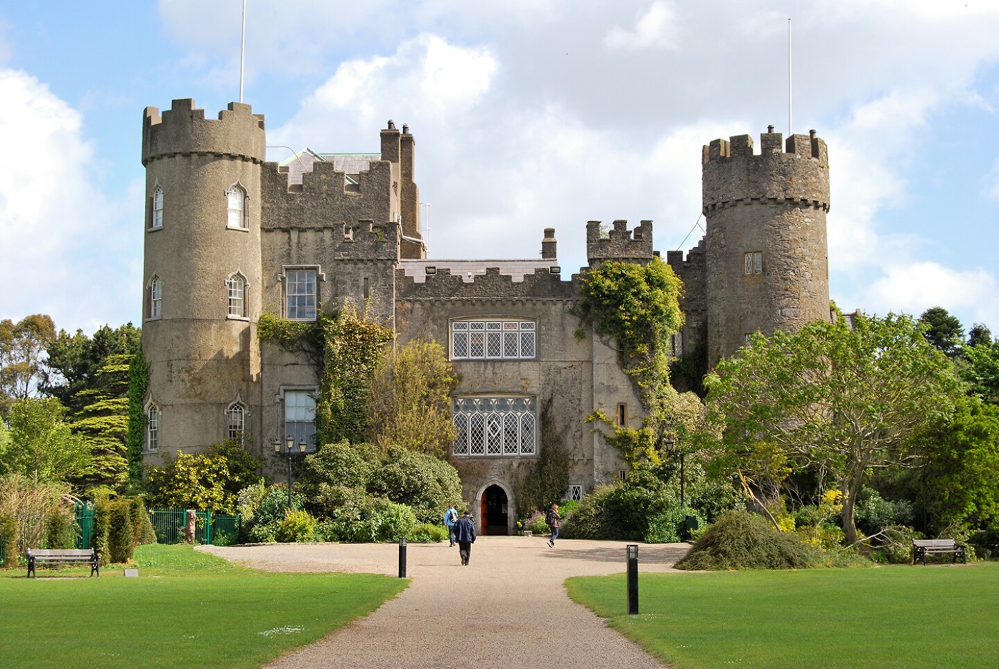 <h2>13. Malahide Castle</h2> <p><i>Malahide, Ireland</i></p> <p><a class="Link" href="https://www.malahidecastleandgardens.ie/castle/" rel="noopener">Malahide Castle</a> on the outskirts of Dublin was in the same family, the Talbots, for nearly 800 years. (It’s now owned by a local tourism company.) Initial construction began in the 12th century with many expansions throughout its history—including a seamless addition of two towers in 1765; the three-story main tower is original. Inside, the richly appointed rooms are decorated in a range of period styles; most impressive is the Gothic Great Hall, featuring soaring vaulted ceilings and walls lined with stern-faced portraits of Talbot descendants. The storybook setting, on 260 acres of parkland, features 5,000 plant varieties and a butterfly house. Guided tours of the castle (required for entry) take place daily.</p> <h3>How to visit Malahide Castle</h3> <p>The castle is a 25-minute drive from Dublin’s city center (there are also train and bus connections) or 10 minutes from Dublin airport.</p>