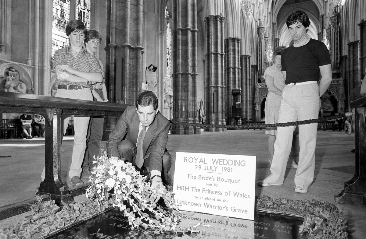 <p>In keeping with tradition, Diana's bouquet was laid upon the tomb of the Unknown Warrior Grave in Westminster Abbey. The Princess' bouquet, made up of white orchids, freesias, gardenias, and lily of the valley flowers, weighed around 2 kilos (that's over 4 lbs!) and was nearly 42 inches long.</p>