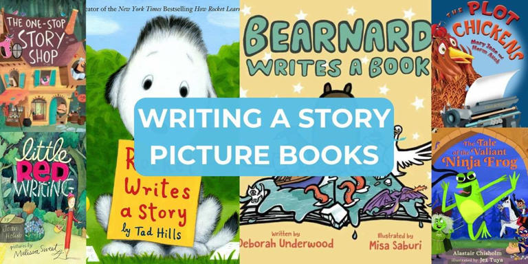 Teachers and parents, use these picture books as mentor texts to show kids the process of writing a story. Read about getting ideas for stories, and the storytelling/story writing process, including story elements.
