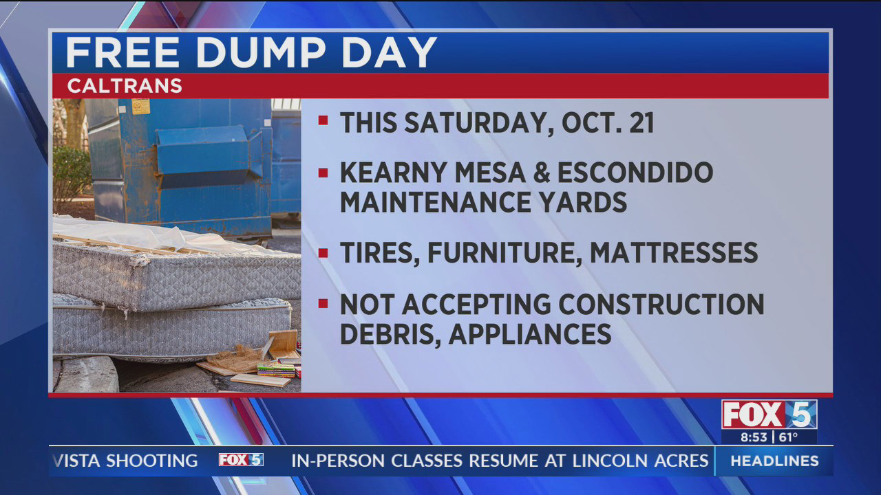 Free ‘Dump Day’ To Be Held At Two San DiegoArea Locations