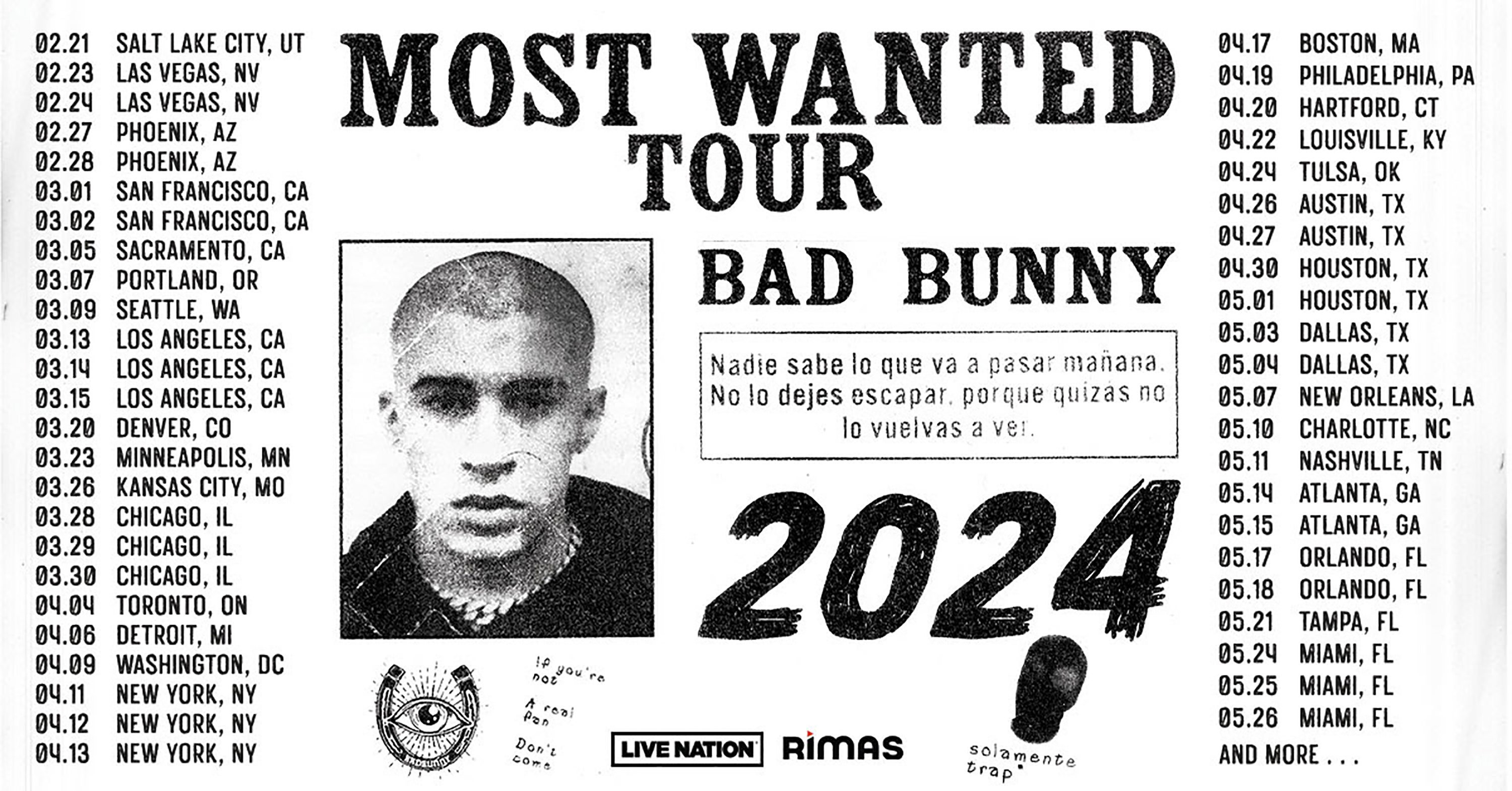 Most Wanted Tour Todo Sobre La Gira Mundial De Bad Bunny