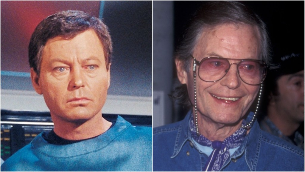 <p>In essence, Dr. Leonard “Bones” McCoy served as the conscience to Captain Kirk aboard the <em>Enterprise</em>, and as such was perhaps the most humanistic of all the characters. There’s a bit of irony there in the sense that actor <a href="https://www.celestis.com/blog/star-treks-deforest-kelley-his-life-and-legacy/" rel="noreferrer noopener">DeForest Kelley</a> built his acting career on playing villains in Western films and TV shows. His post-<em>Star Trek </em>career was fairly limited, starring in the 1972 film <em>Night of the Lepus</em>, about a battle against giant killer bunnies, and he reprised the role of McCoy in six <em>Star Trek </em>features and the first episode of <em>Star Trek: The Next Generation</em>. </p> <p>He married Carolyn Dowling in 1945 and was with her until his death on June 11, 1999 at age 79 of stomach cancer.</p>