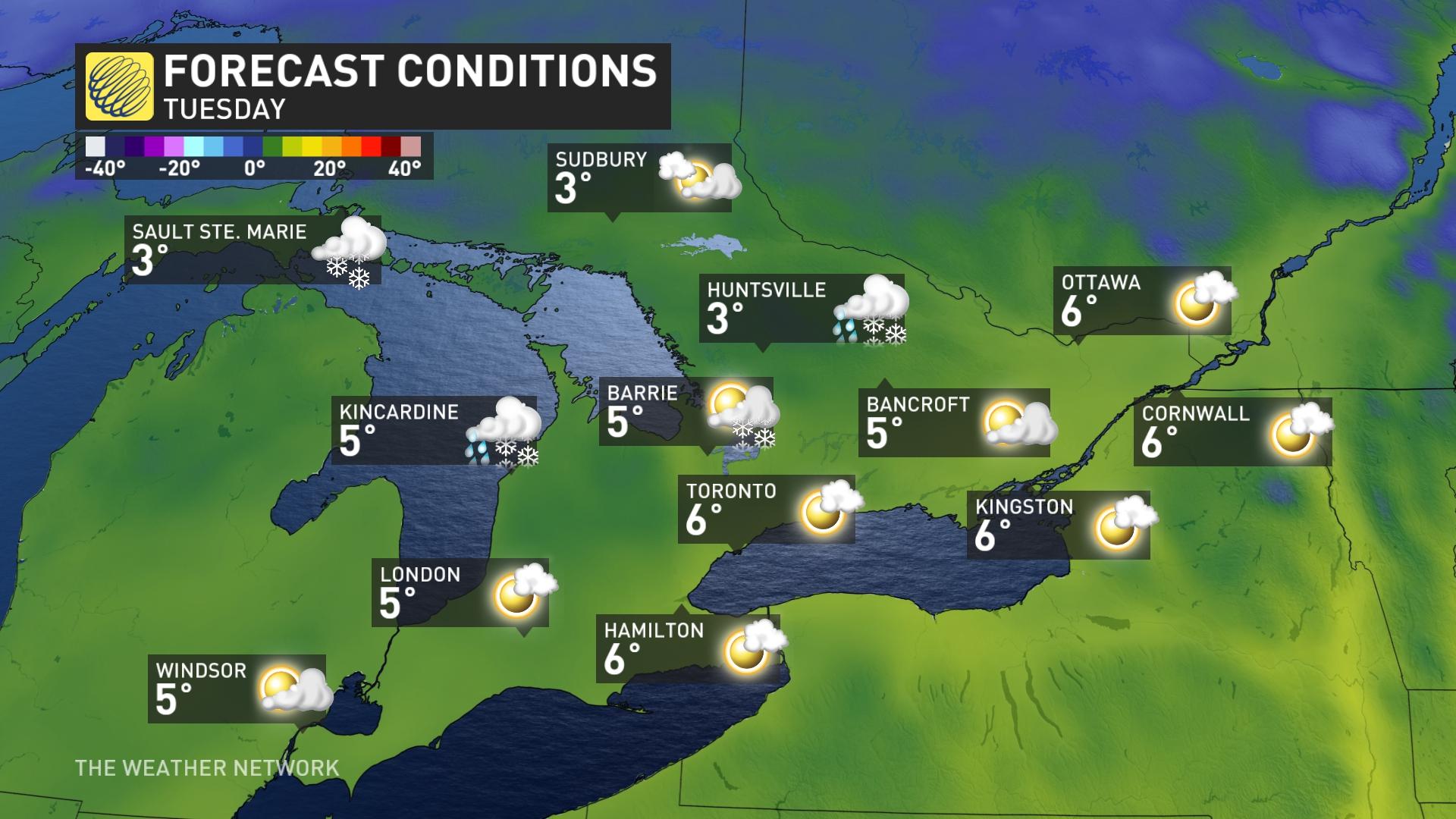 Toasty night sets records in southern Ontario. Cooldown, snow risk next