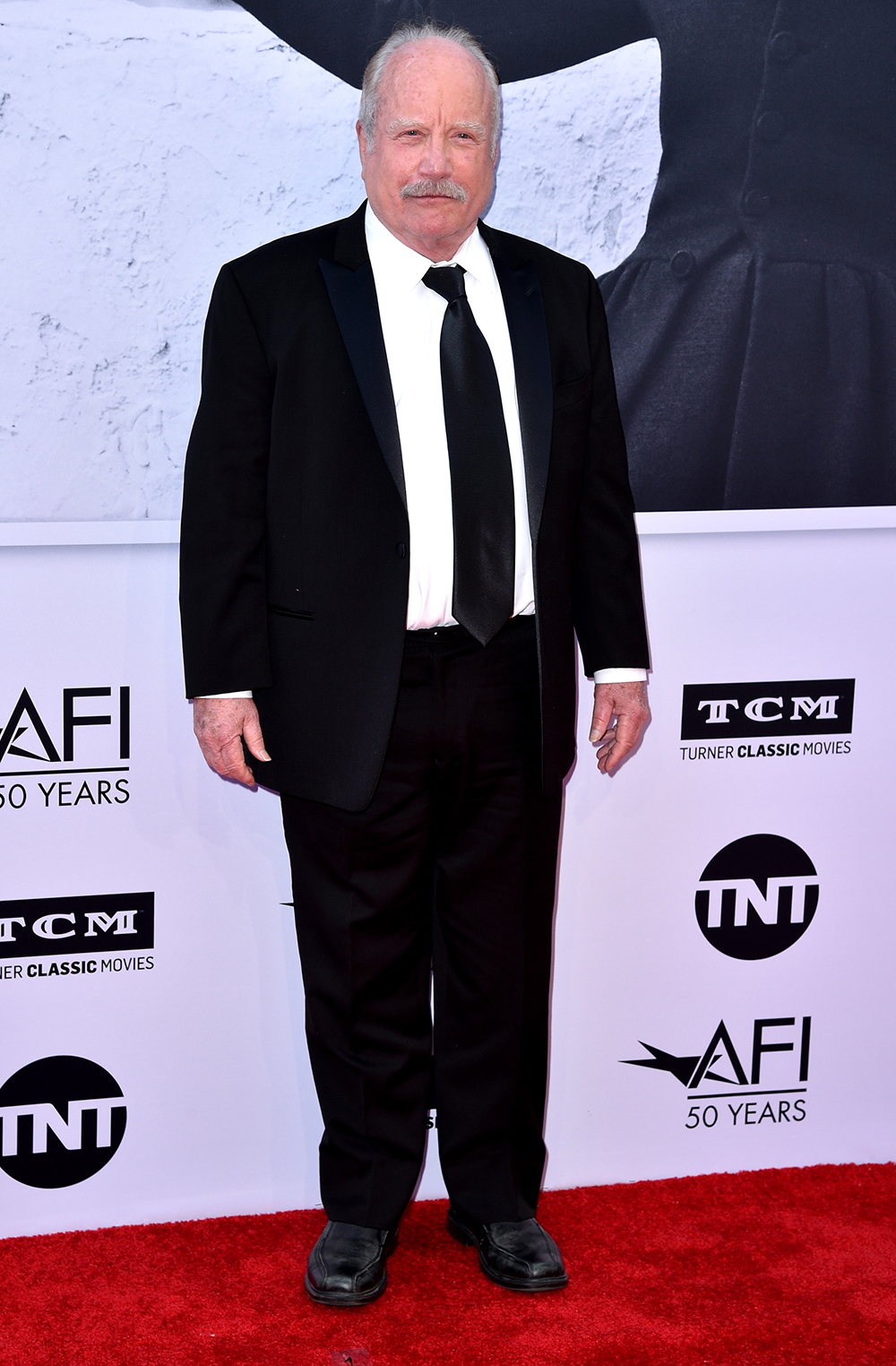 <p>Richard Dreyfuss attended the AFI Life Achievement Award Gala in Los Angeles in June 2017. The star opted for a go-to red carpet classic with a black suit and tie. Richard also completed this look with black dress shoes for ultimate comfort.</p>