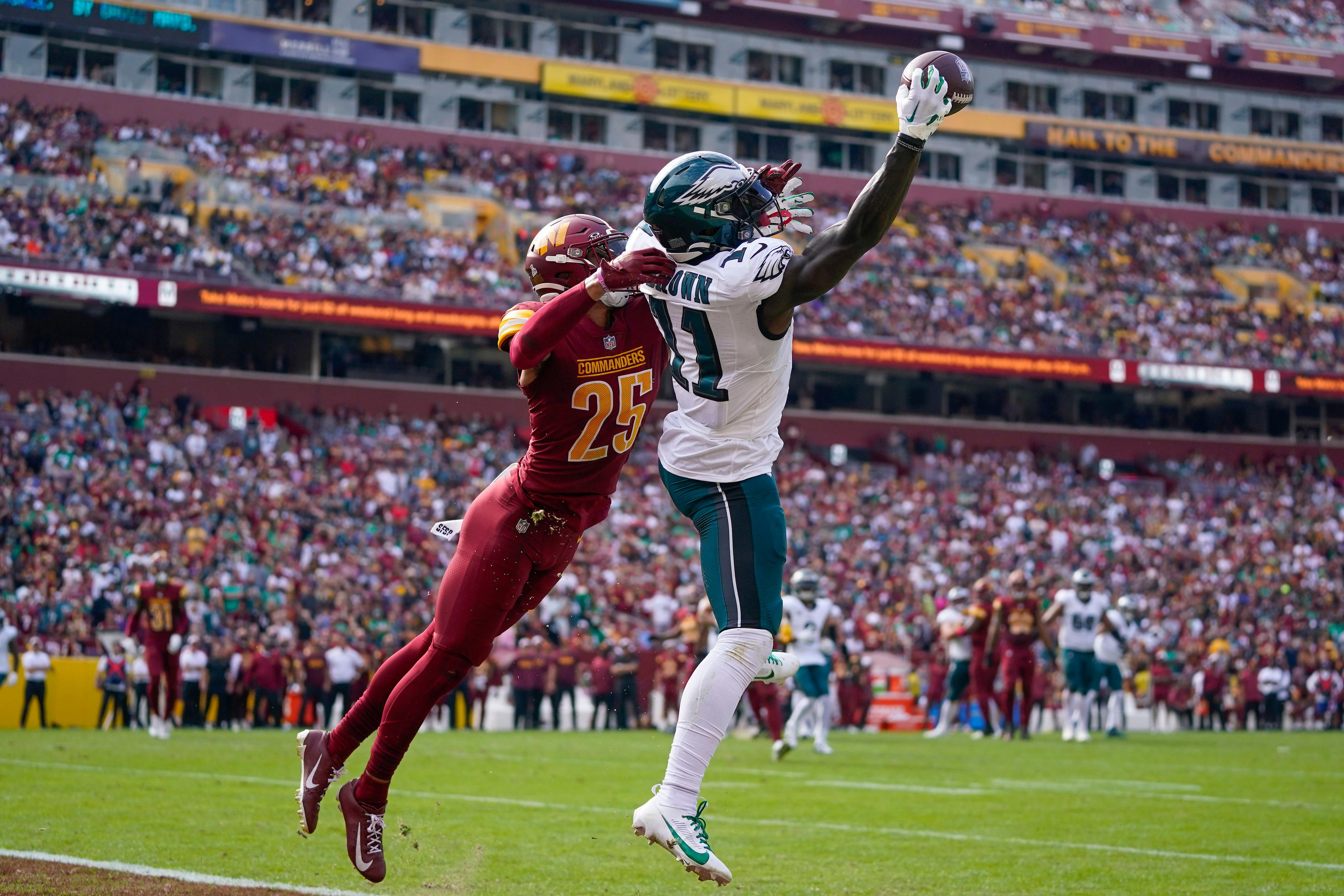 It's AJ Brown Show As He Gets NFL Record, Eagles Rally Past Commanders