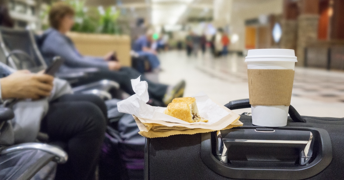 <p> Airport shops are notoriously overpriced, no matter what you’re buying. Financially savvy travelers know to bring snacks to avoid eating in the airport if possible.  </p> <p>When you do need to buy food or drinks at the airport, keep things simple. Remember, items such as alcoholic drinks are especially costly.</p>