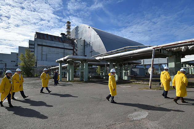 <p>According to Getty Images, "the new plant has about 3,800 photovoltaic panels installed across an area of 1.6 hectares just a hundred metres from a giant metal dome, sealing the remains of the 1986 Chernobyl accident."</p>