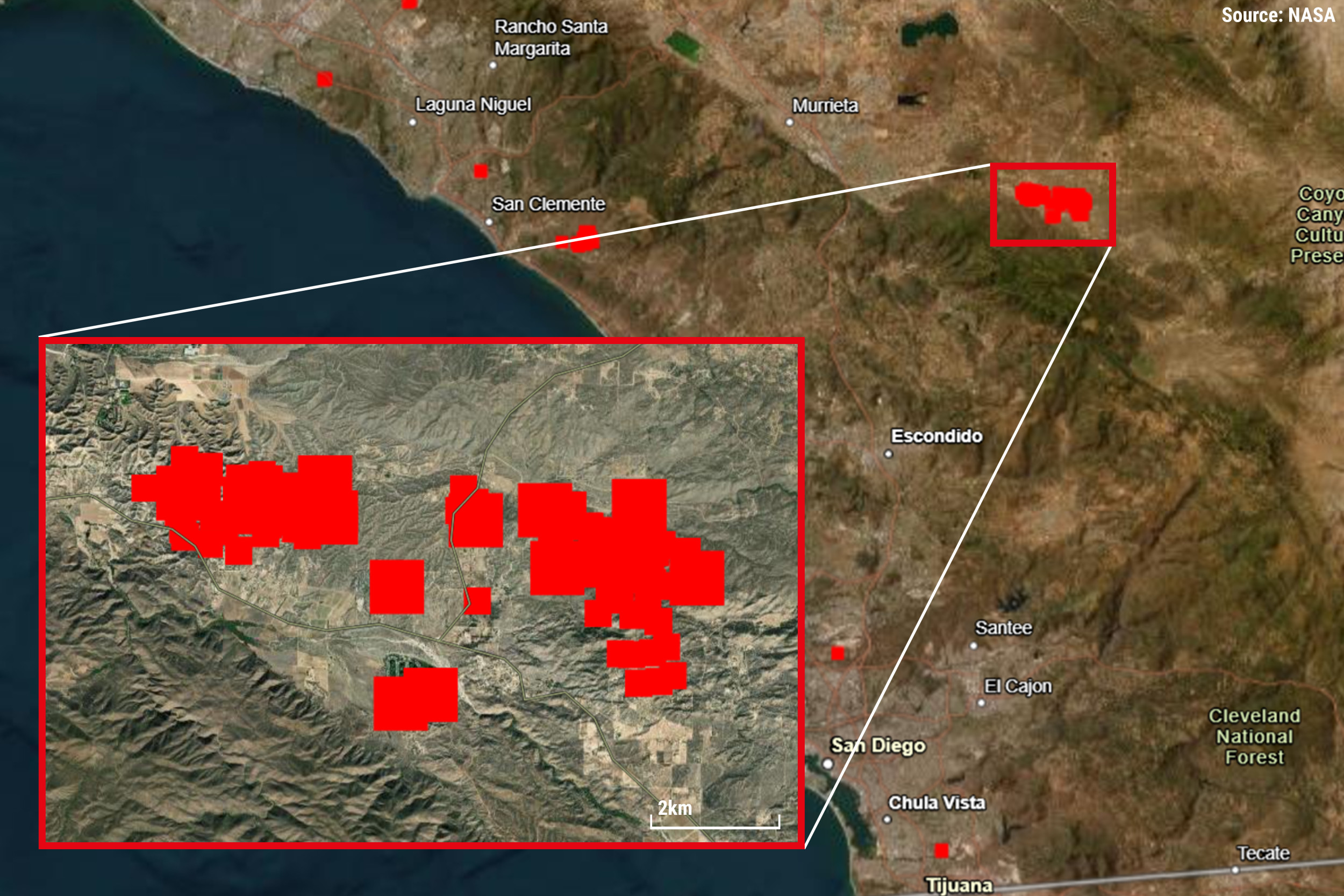 Highland Fire Map Update As Thousands Flee California Inferno   AA1j9rdh.img