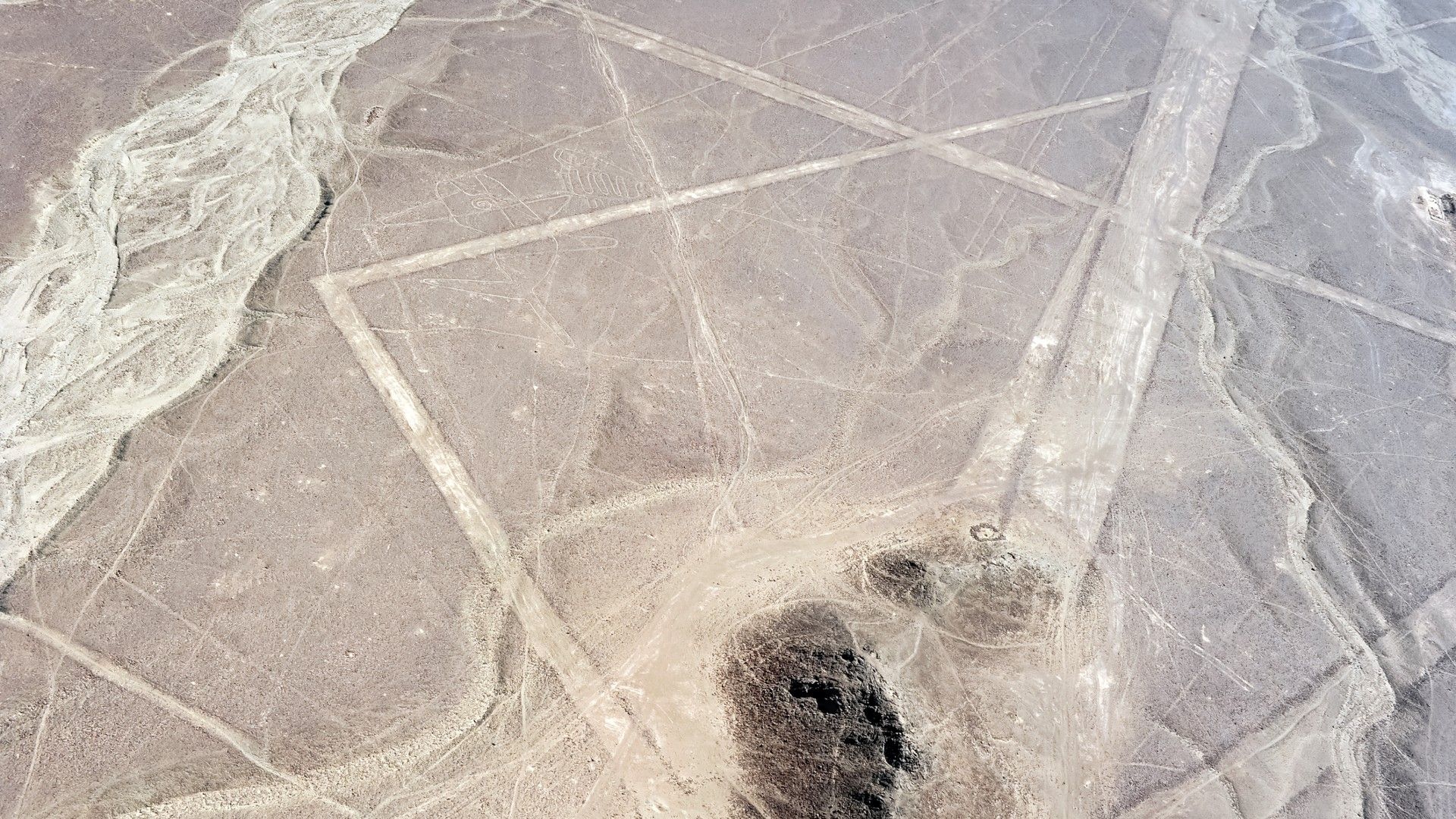 <p>                     The geoglyphs span roughly 85 square miles (220 square kilometers) of the vast desert of Peru. The sizes of the drawings vary.                    </p>