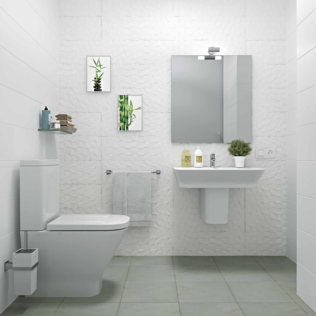 ideas para baños muy blancos y luminosos