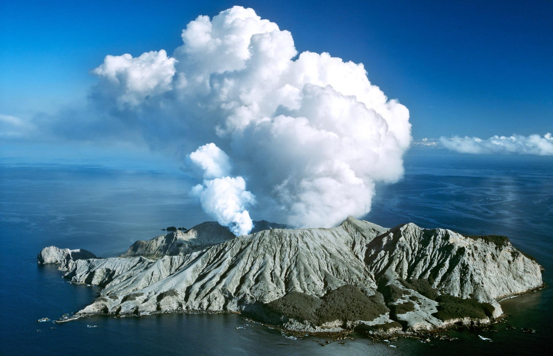 <p>New Zealand’s most active cone volcano, the imposing White Island (also known as Whakaari) forms part of the Pacific Ring of Fire and sits 30 miles offshore from North Island’s east coast. A sudden, explosive eruption in 2019 effectively ended guided tours to the island, but scenic flights over its steaming crater, sulfurous vents, and acid lakes are still available, taking off from nearby Whakatane, Rotorua, or Tauranga.</p>